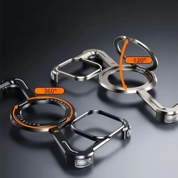 360° Rotation Kickstand MagSafe Aluminum Metal Frameless Z Design Bumper Phone Case for iPhone & Samsung Phone | OFCase158