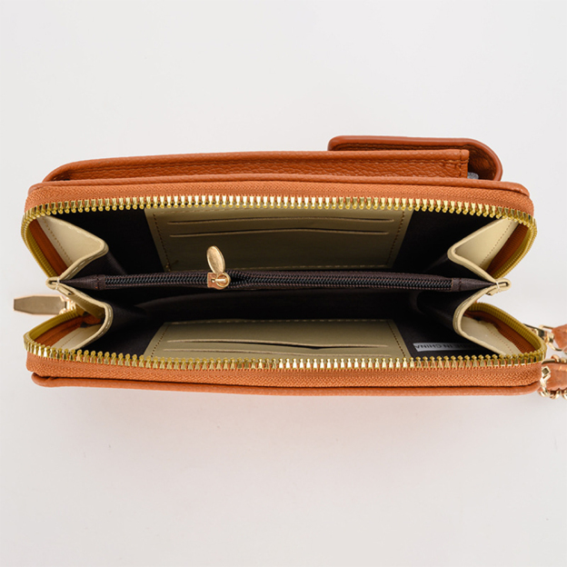 Personalized Crossbody Zip Card Slot Leather Phone Bags | OFBag02