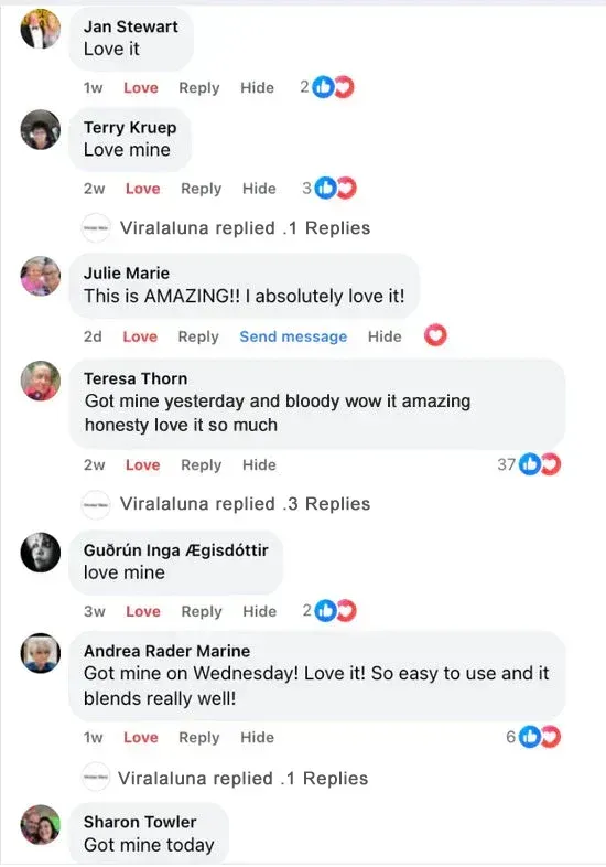 Customer comment screenshot 1