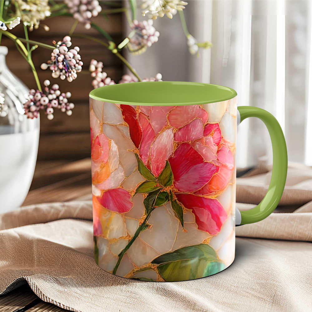 Imitation Stained Glass Flower Mug | WSMug43