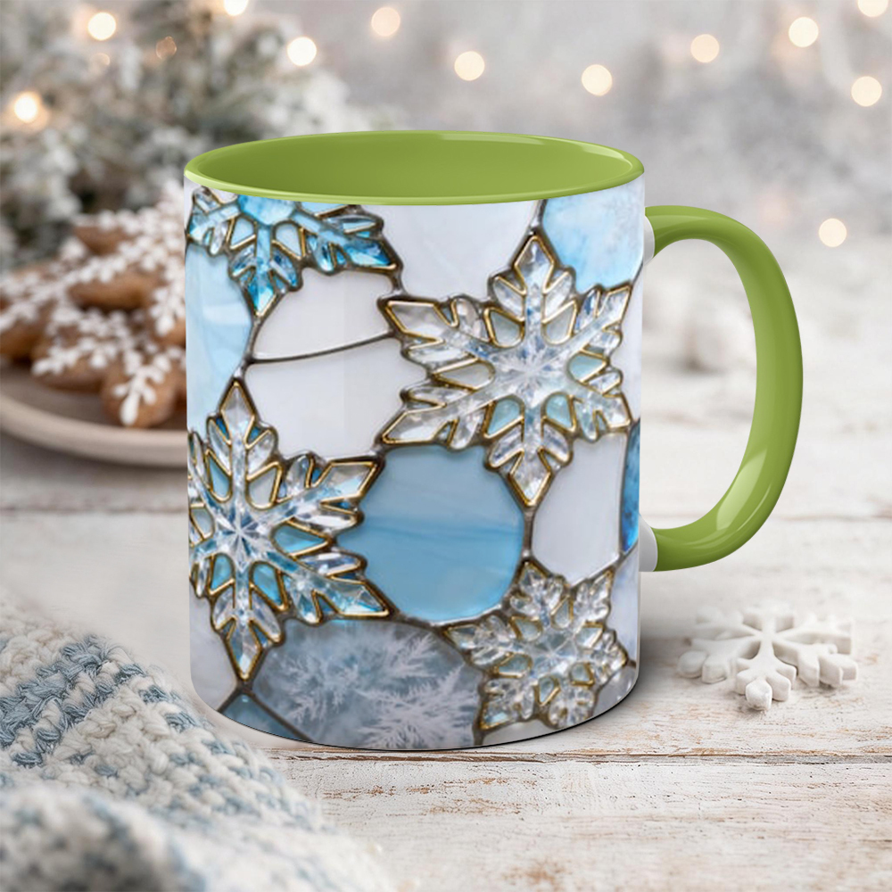 Imitation Stained Glass Snowflake Mug | WSMug50