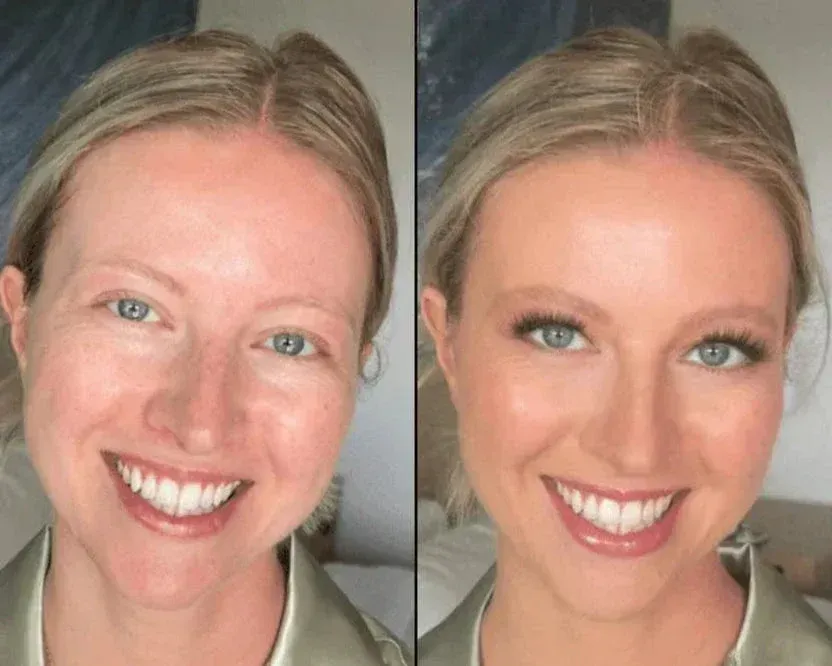 Foundation application side-by-side photographs