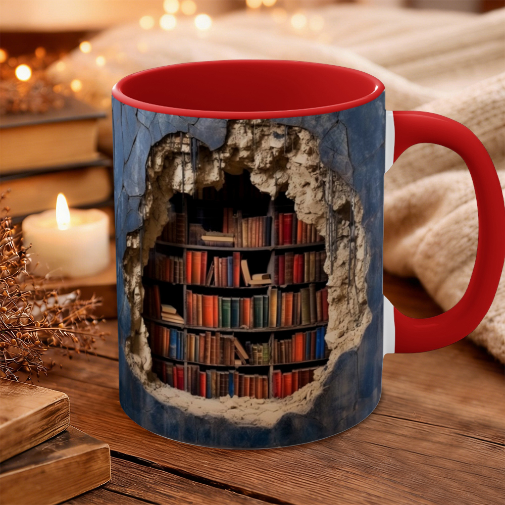 Effect Bookshelf Books Ceramic Mug | WSMug14