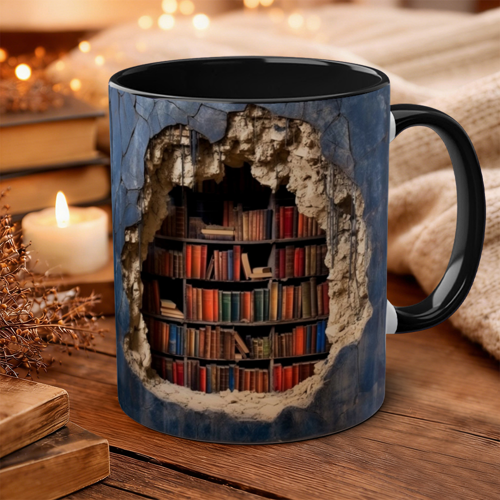 Effect Bookshelf Books Ceramic Mug | WSMug14