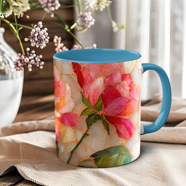 Imitation Stained Glass Flower Mug | WSMug43