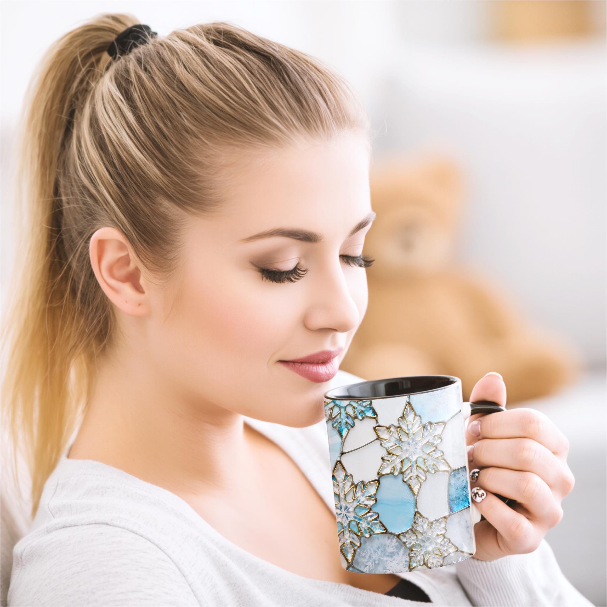 Imitation Stained Glass Snowflake Mug | WSMug50