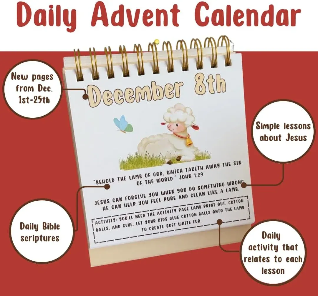 Illustrated pages from the Christmas devotional storybook