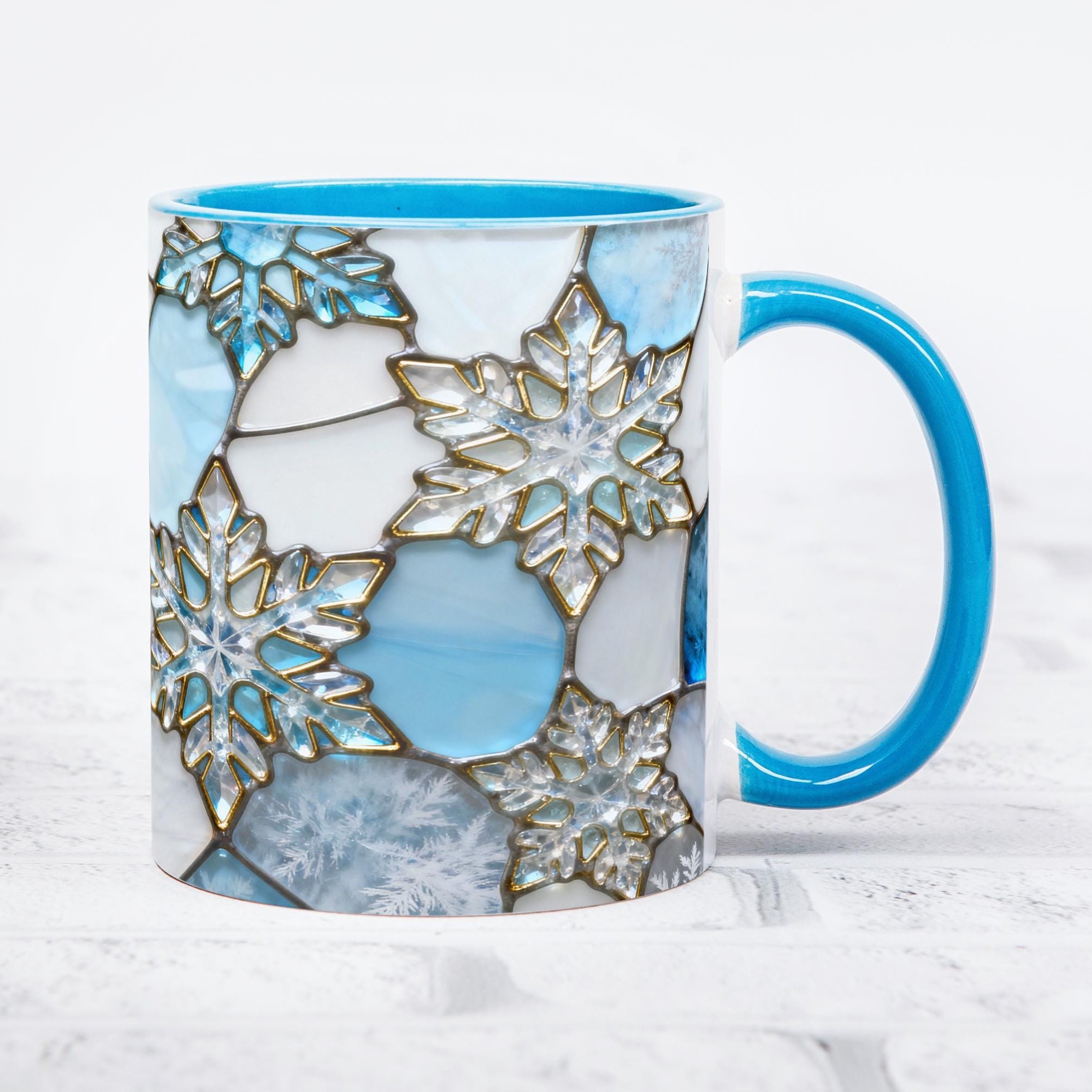 Imitation Stained Glass Snowflake Mug | WSMug50