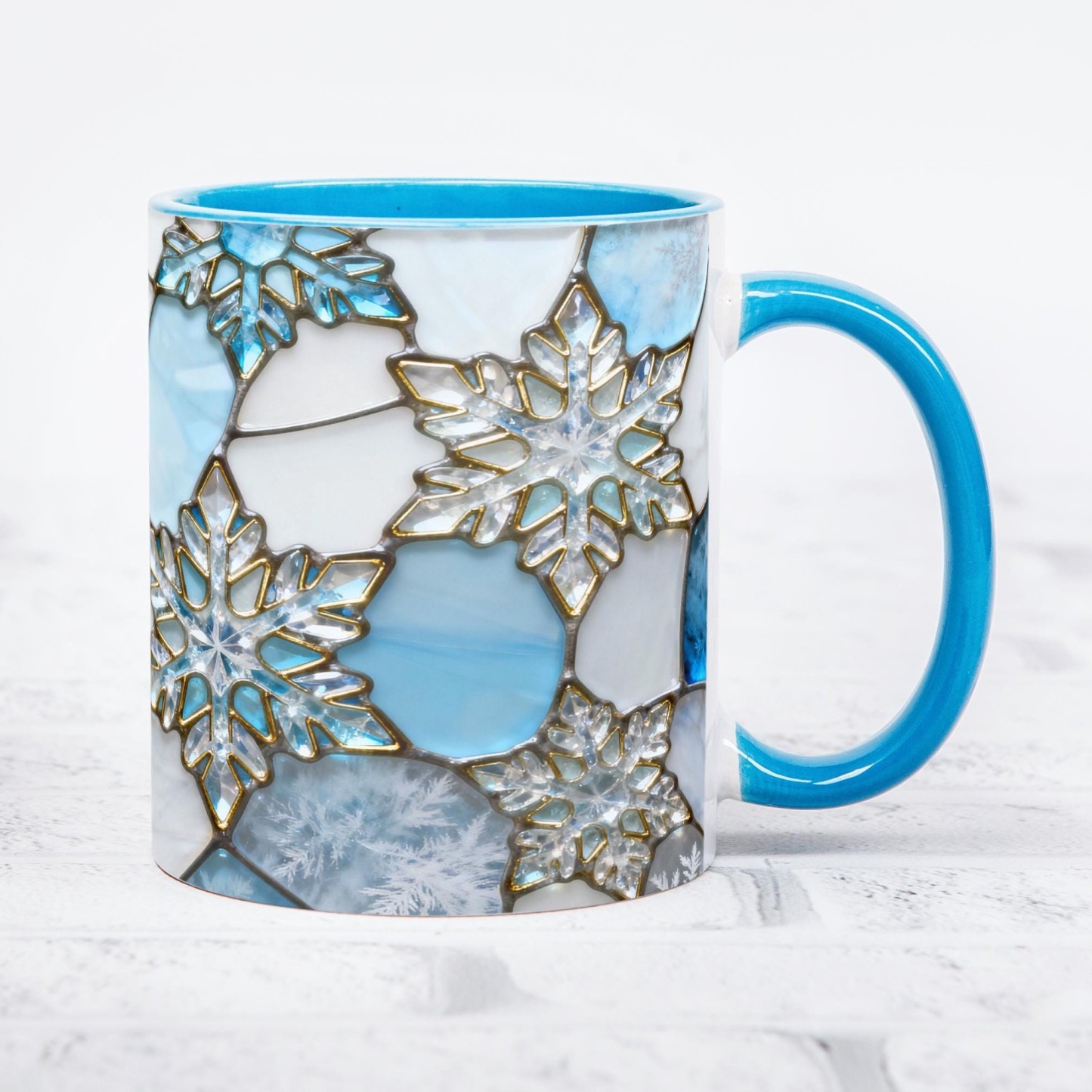 Imitation Stained Glass Snowflake Mug | WSMug50
