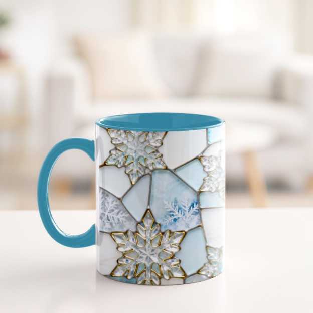 Imitation Stained Glass Snowflake Mug | WSMug50