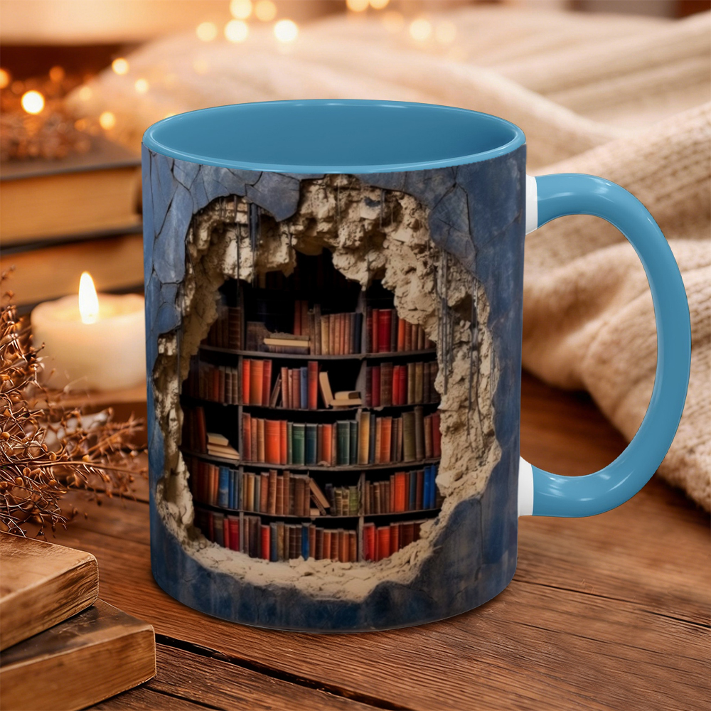 Effect Bookshelf Books Ceramic Mug | WSMug14