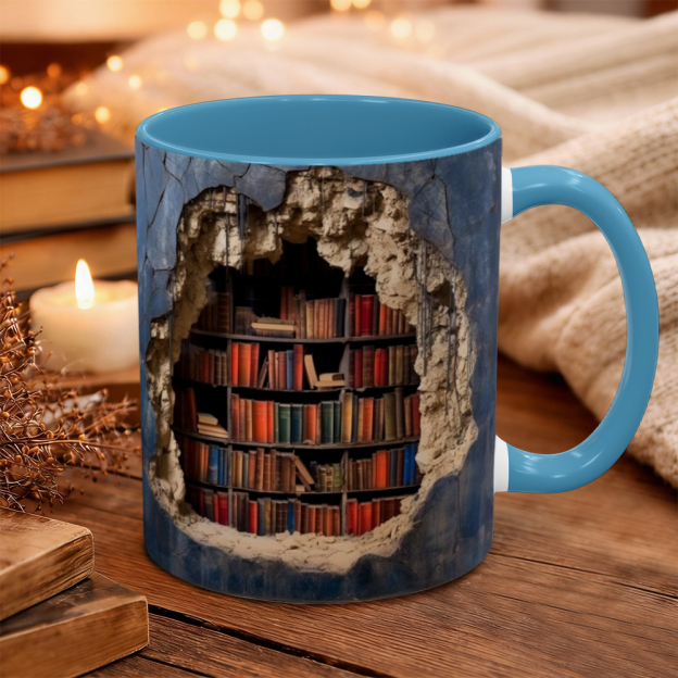 Effect Bookshelf Books Ceramic Mug | WSMug14