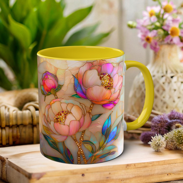 Imitation Stained Glass Floral Art Mug | WSMug46