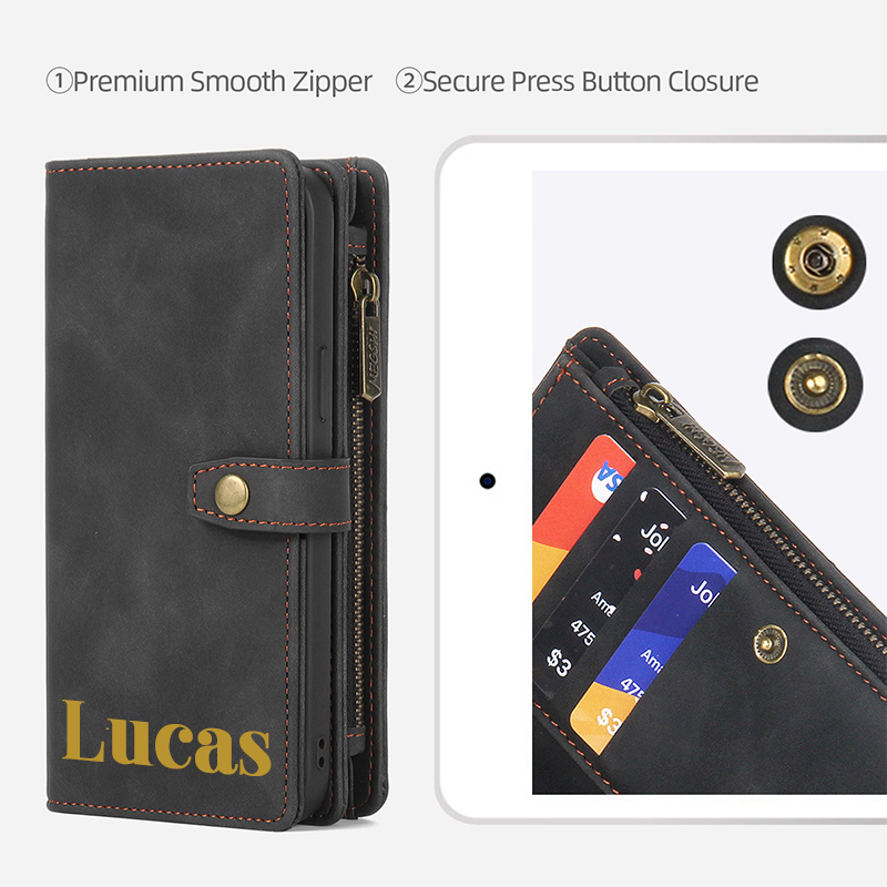 Personalised Monogram Detachable Magnetic Phone Wallet Case | OFCase133