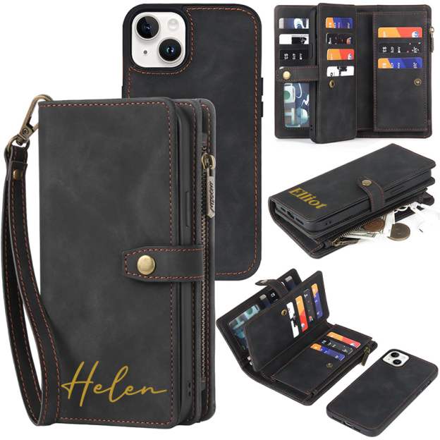 Personalised Monogram Detachable Magnetic Phone Wallet Case | OFCase133