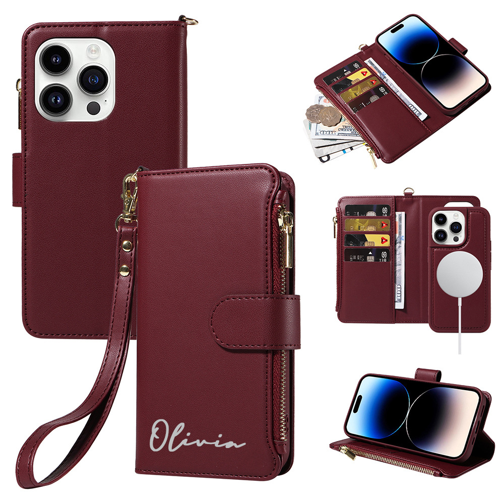 Personalised Magnetic Card Holder Wallet Phone Case | OFCase120