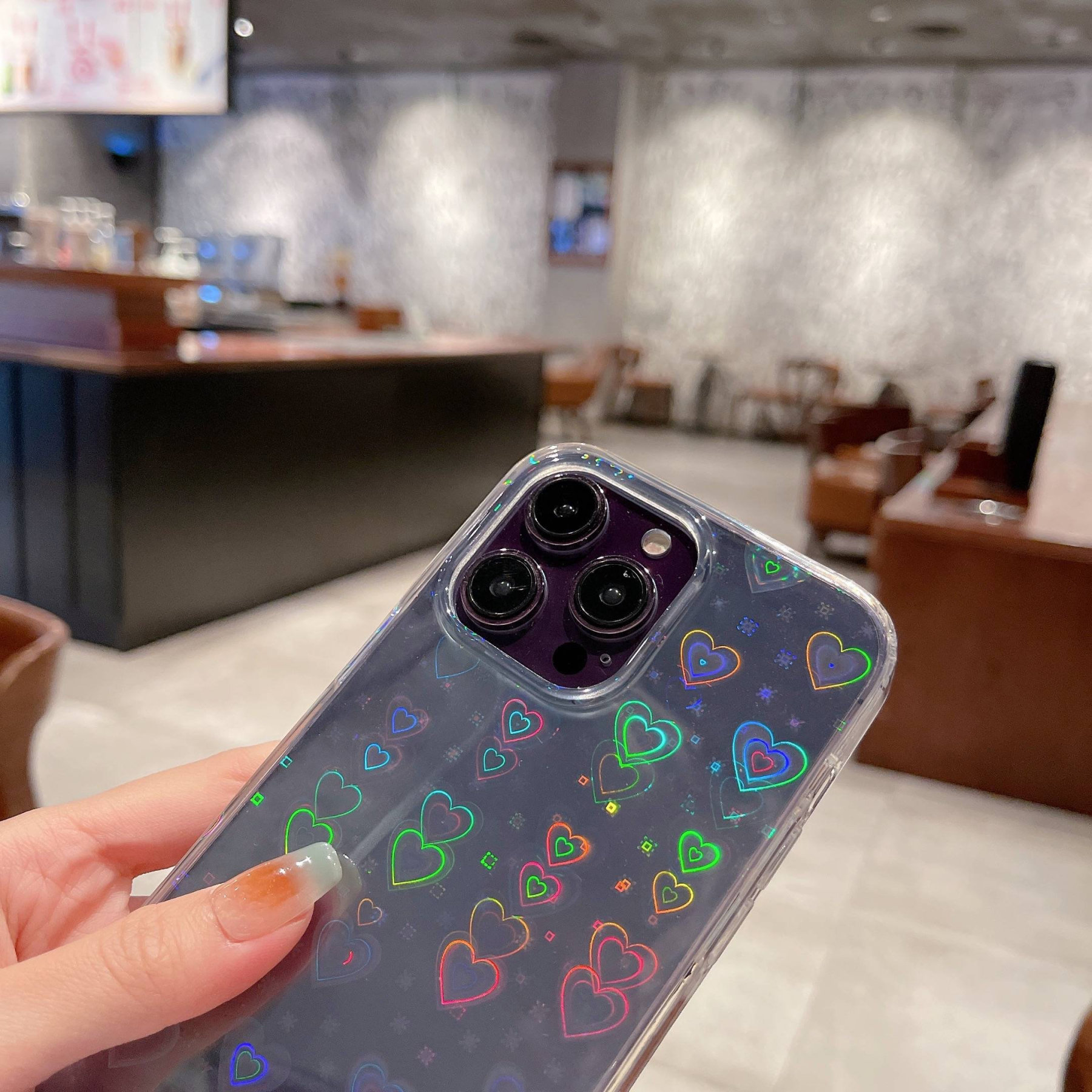 Cute Laser Heart Phone Cover Case | OFCase035