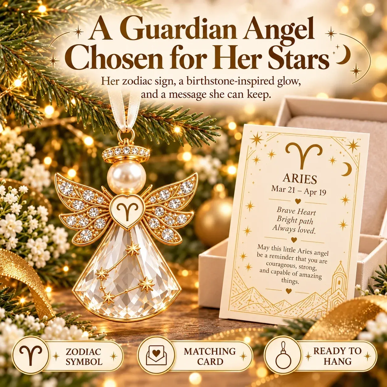 One zodiac keepsake design shown with its matching sign card