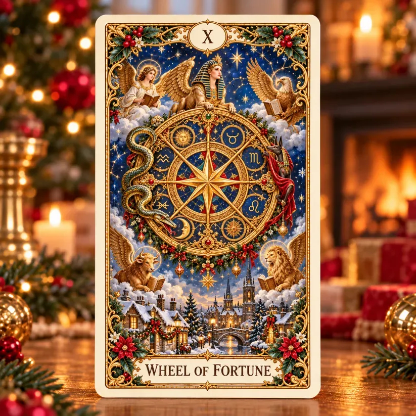 🔮Victorian Christmas Tarot | 78-Card Illustrated Deck & Matching Box🎄