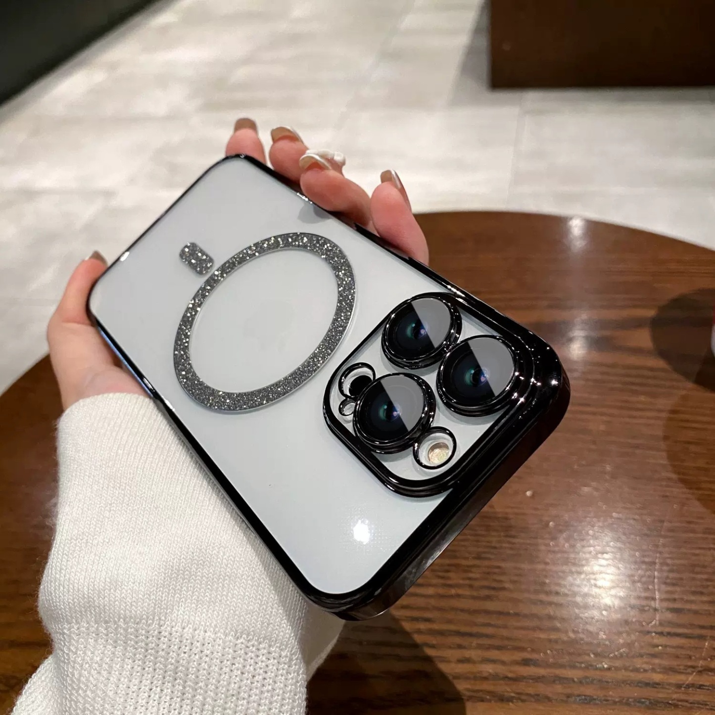 Personalised Initial Electroplated Transparent Luxury Phone Case | OFCase110