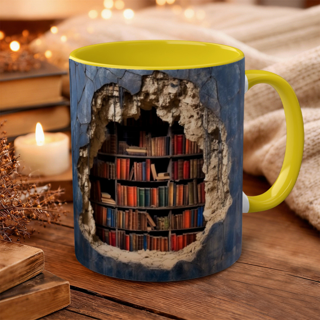 Effect Bookshelf Books Ceramic Mug | WSMug14