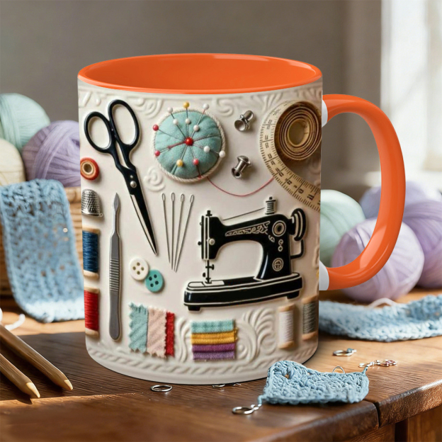 Sewing Supplies Themed Ceramic Mug | WSMug24