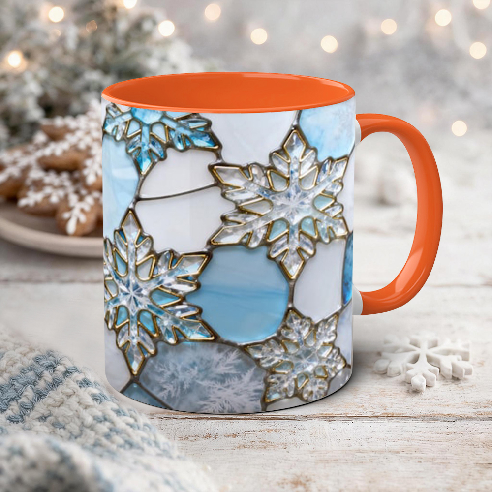 Imitation Stained Glass Snowflake Mug | WSMug50