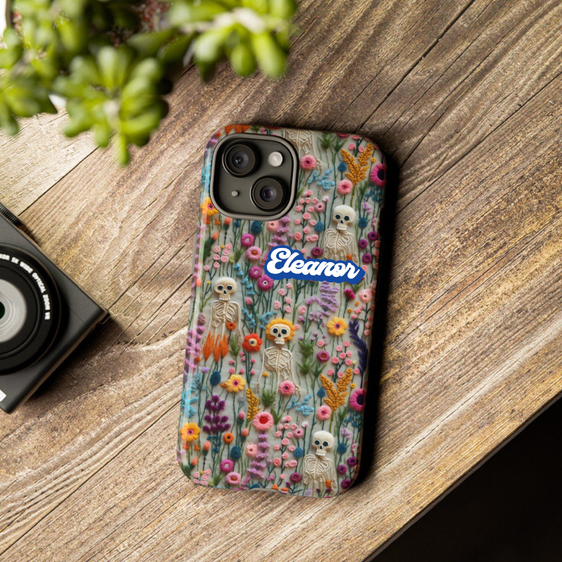 Personalised Name Vintage Skeletons Halloween Phone Case | OFCase132