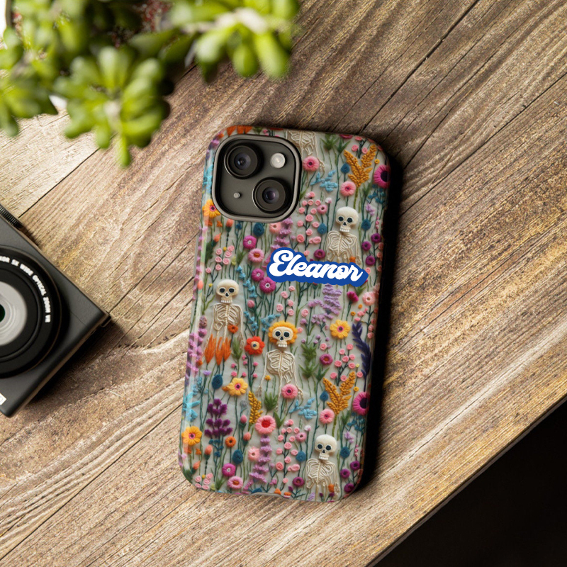 Personalised Name Vintage Skeletons Halloween Phone Case | OFCase132