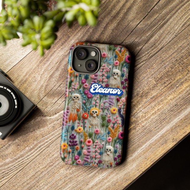 Personalised Name Vintage Skeletons Halloween Phone Case | OFCase132
