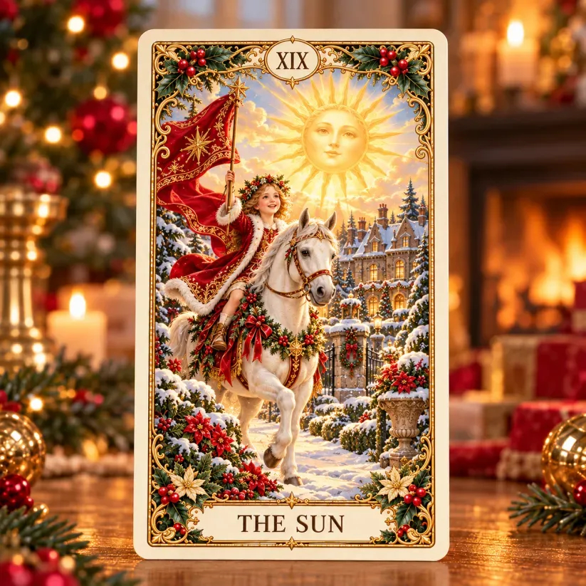 🔮Victorian Christmas Tarot | 78-Card Illustrated Deck & Matching Box🎄