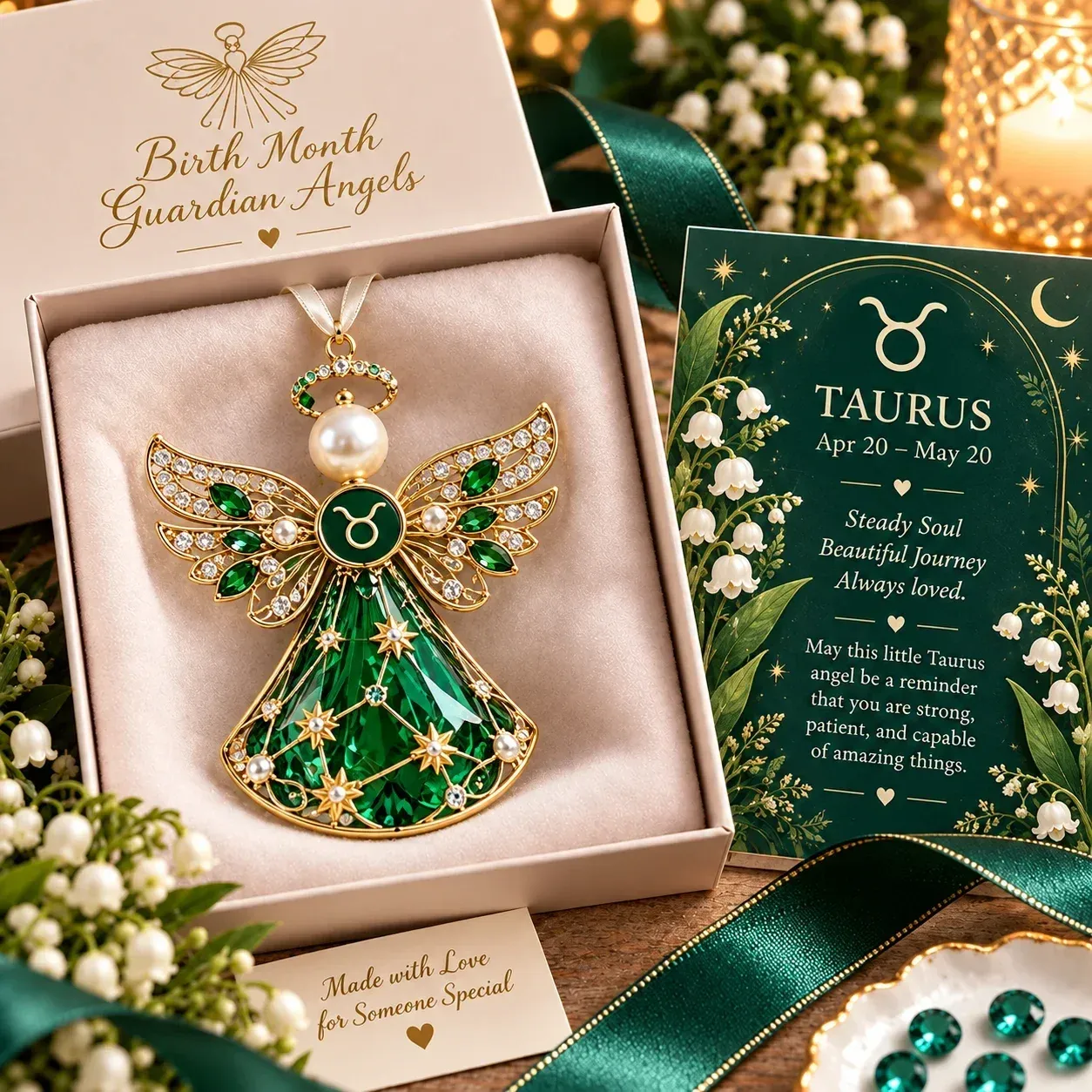Taurus zodiac keepsake design with matching card