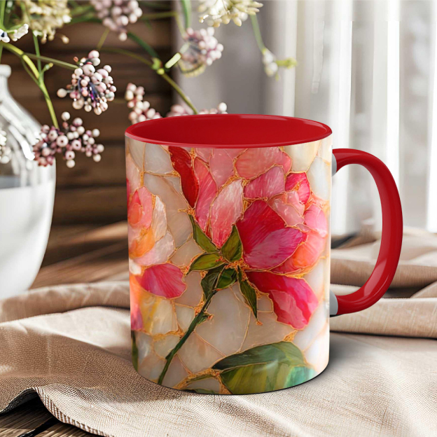 Imitation Stained Glass Flower Mug | WSMug43
