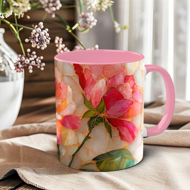 Imitation Stained Glass Flower Mug | WSMug43