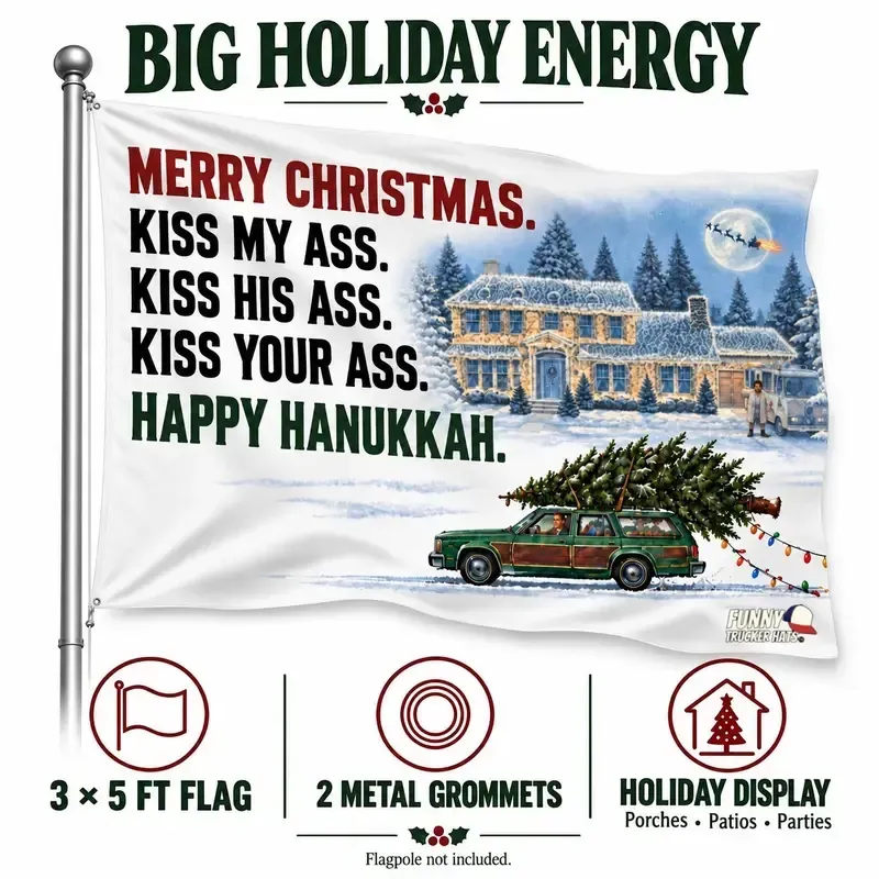Funny Christmas quote flag product details