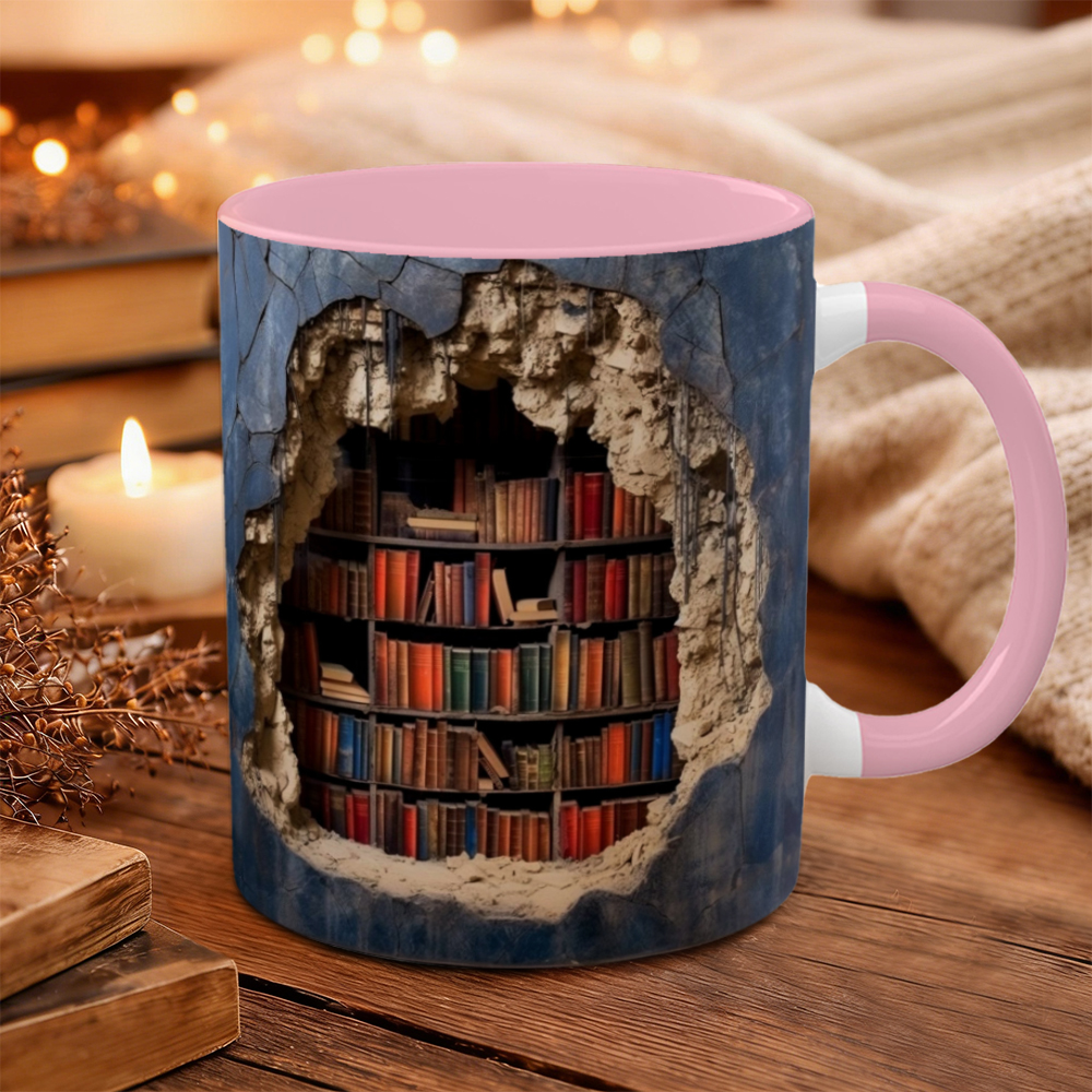 Effect Bookshelf Books Ceramic Mug | WSMug14