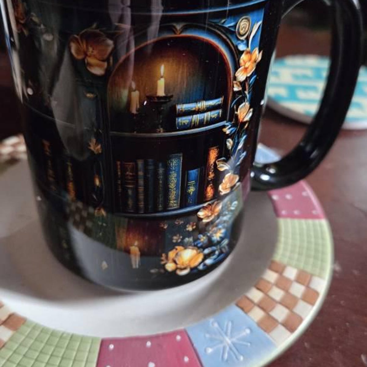 Ceramic Dark Academia Aesthetic Gothic Bookshelf Coffee Mug | WSMug18