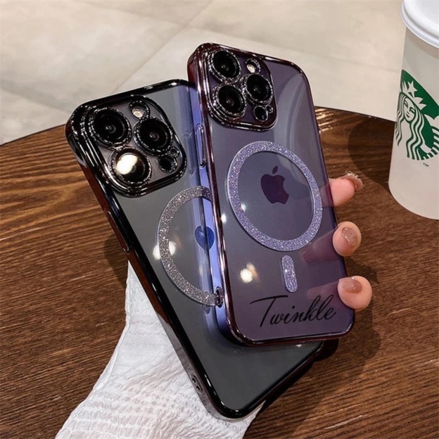 Personalised Initial Electroplated Transparent Luxury Phone Case | OFCase110