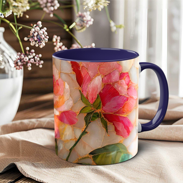 Imitation Stained Glass Flower Mug | WSMug43
