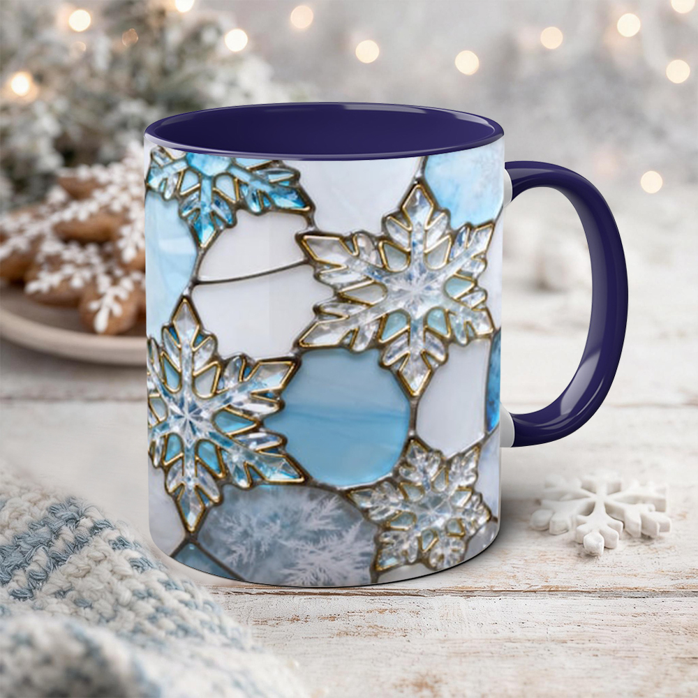 Imitation Stained Glass Snowflake Mug | WSMug50