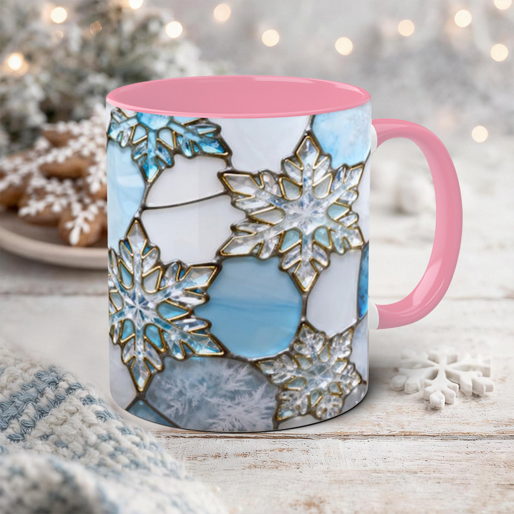 Imitation Stained Glass Snowflake Mug | WSMug50