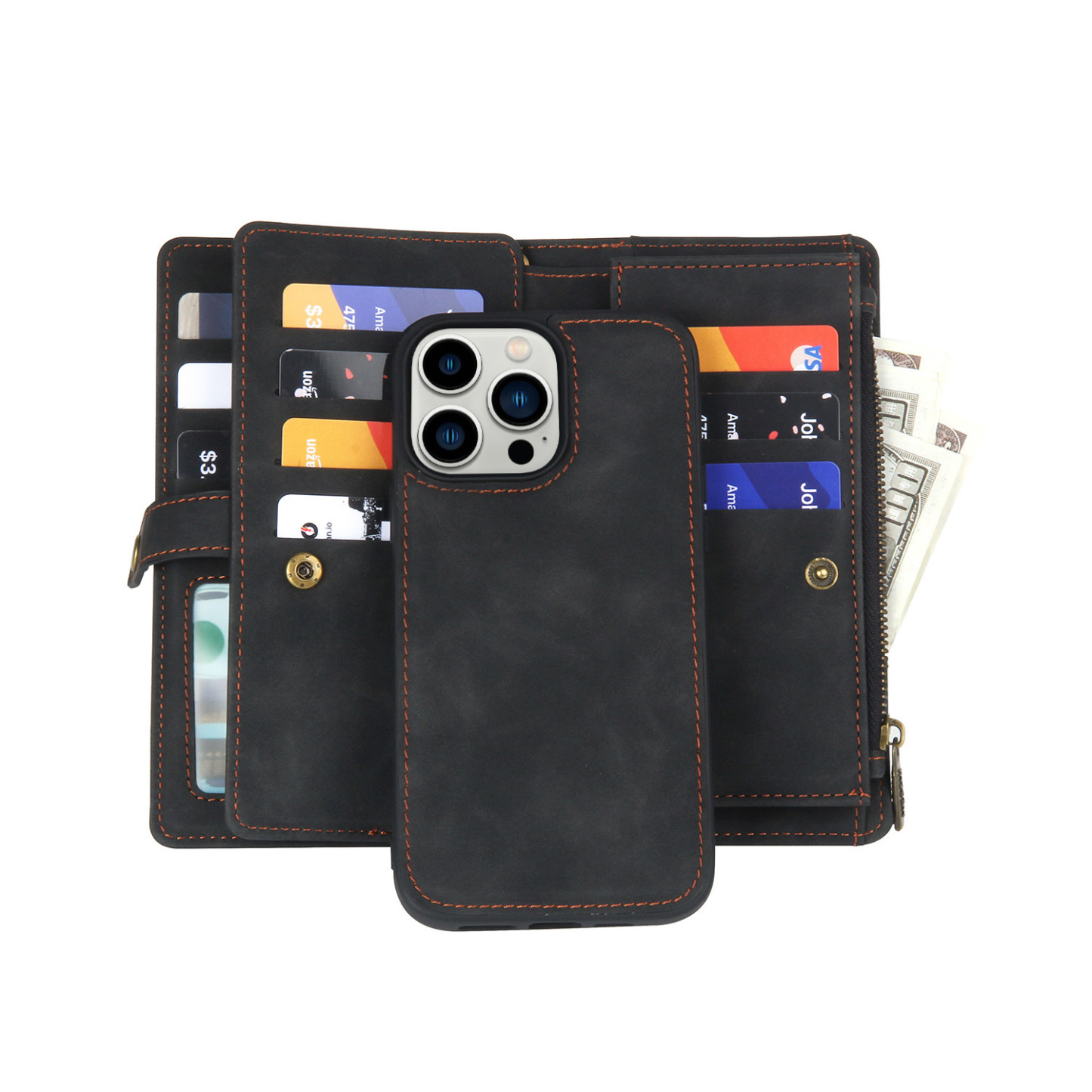 Personalised Monogram Detachable Magnetic Phone Wallet Case | OFCase133