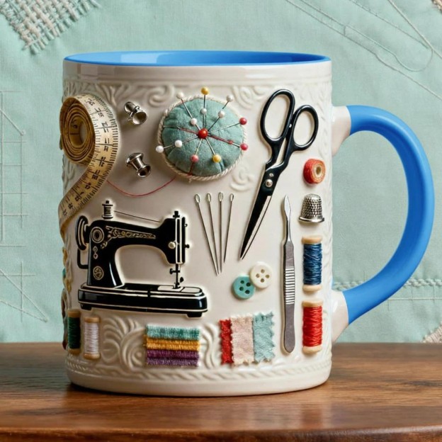 Sewing Supplies Themed Ceramic Mug | WSMug24