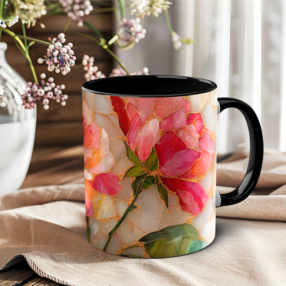 Imitation Stained Glass Flower Mug | WSMug43