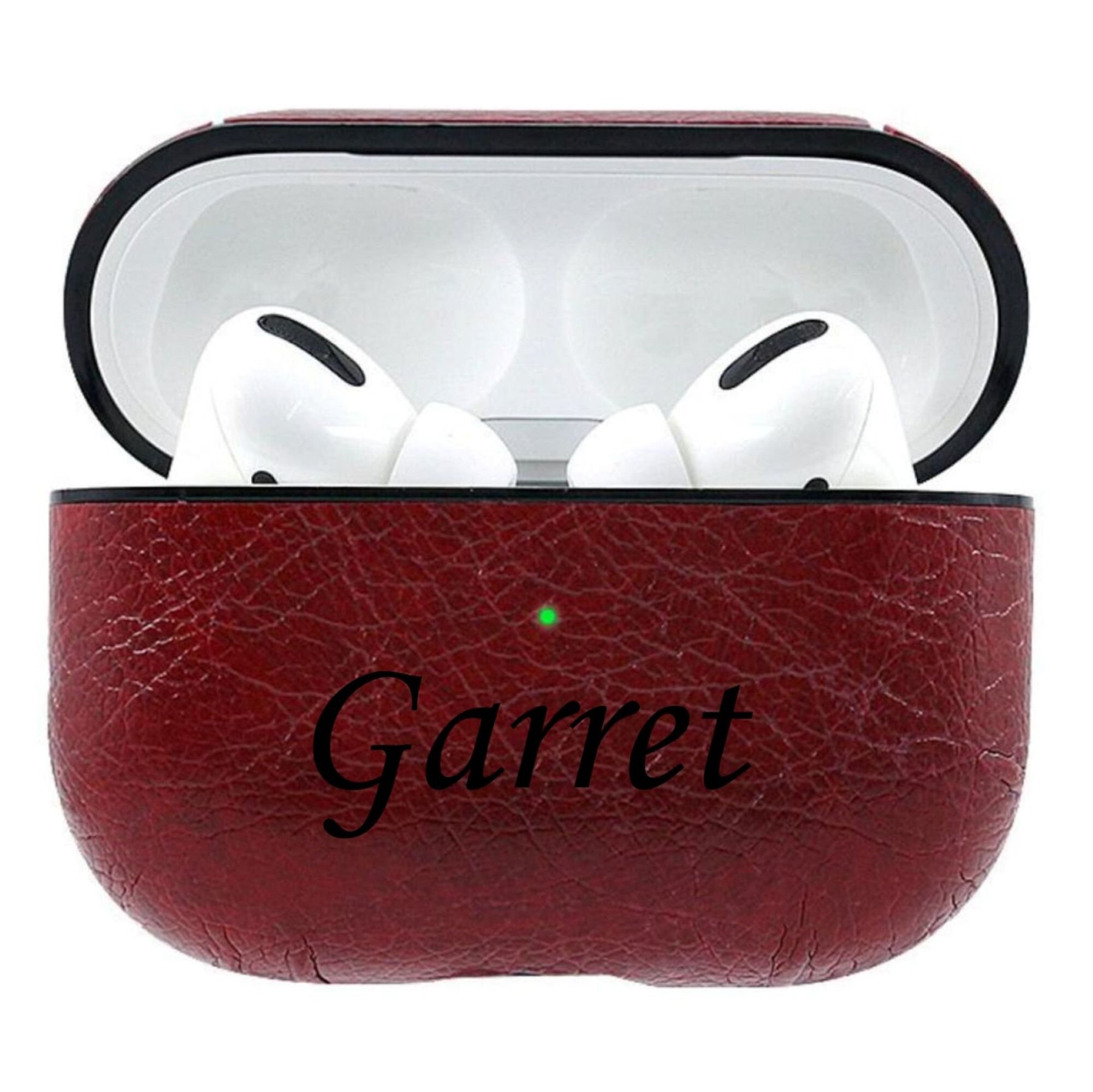 Personalized Engraved Leather AirPod Case with Clip Keychain | OFPod09