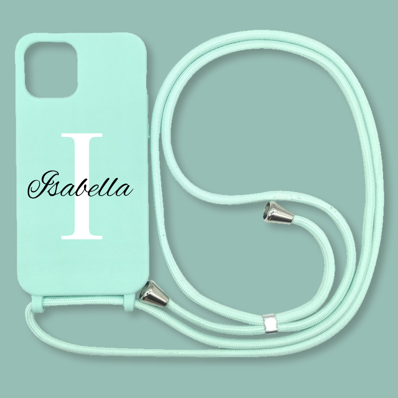 Personalised Name Crossbody Necklace Strap Phone Cover Case | OFCase036