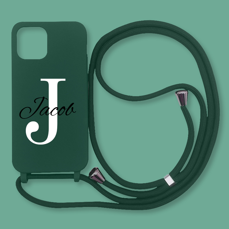 Personalised Name Crossbody Necklace Strap Phone Cover Case | OFCase036