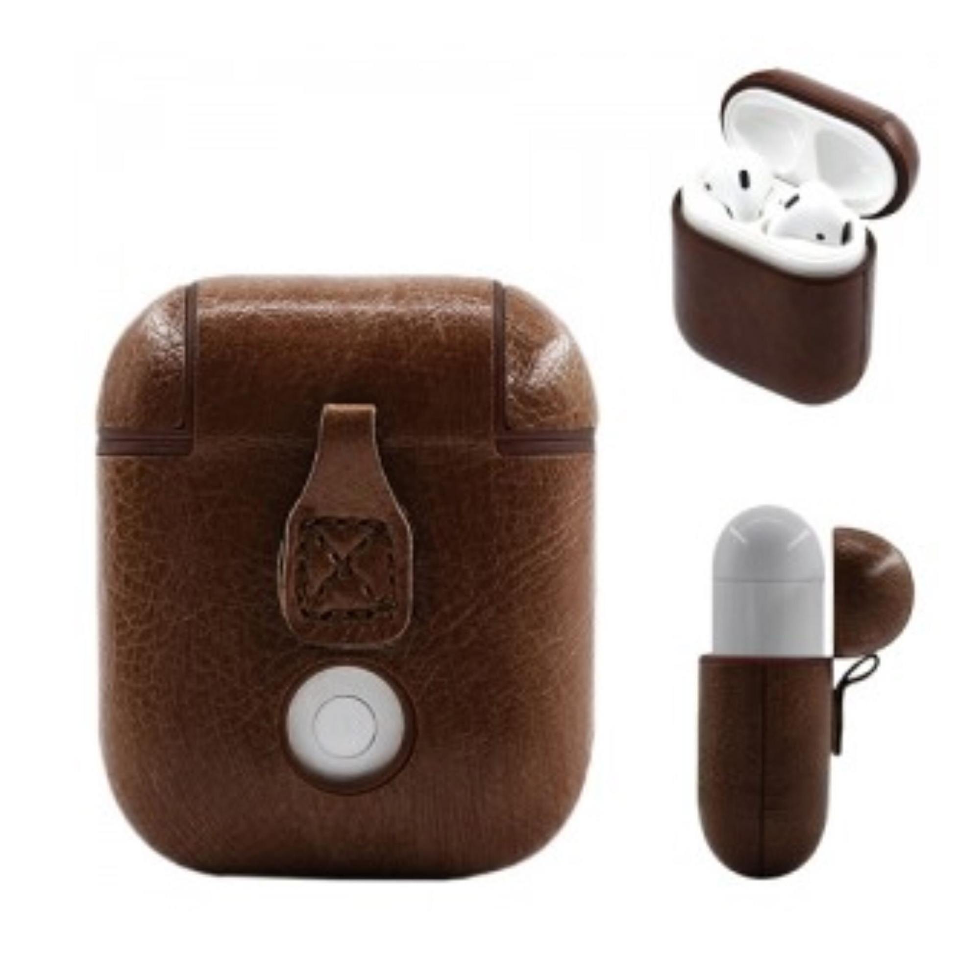 Personalized Engraved Leather AirPod Case with Clip Keychain | OFPod09