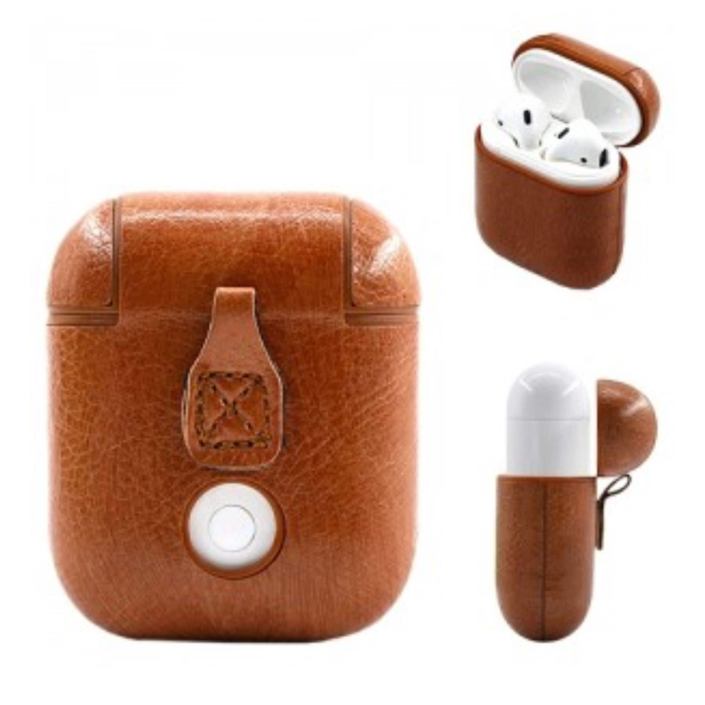 Personalized Engraved Leather AirPod Case with Clip Keychain | OFPod09