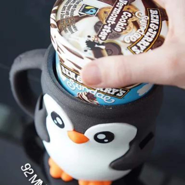 3D Printed Penguin Ice Cream Pint Holder with Spoon Slots | WSMug60